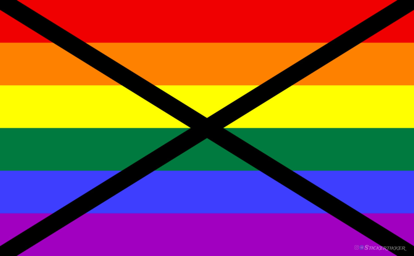Regenbogen Flagge durchgestrichen Aufkleber